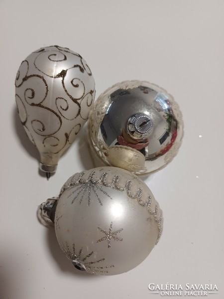 3 old Christmas tree decorations - glass!
