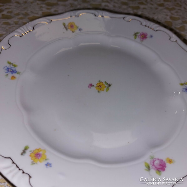 Zsolnay porcelain, very beautiful floral cake plates with gold and baroque edges