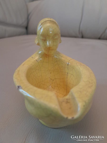 Gorka geza: ashtray with a seated female figure (damaged)