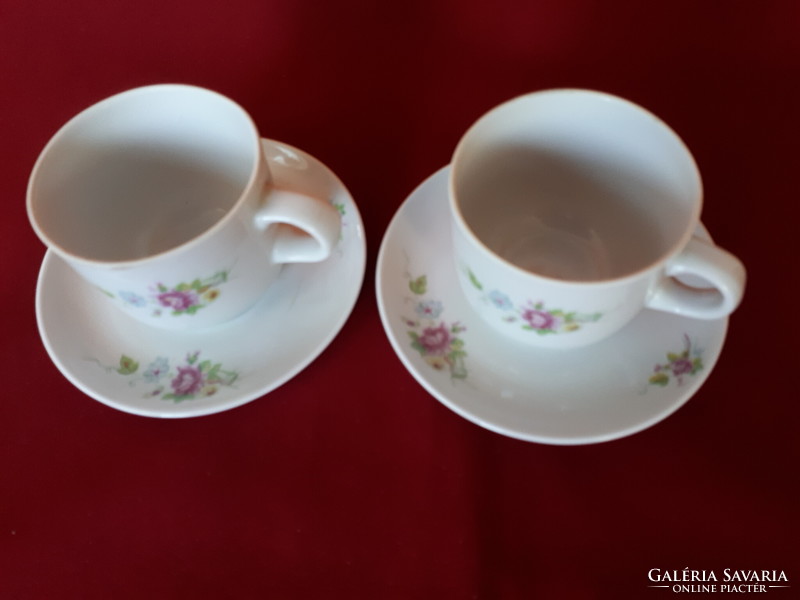 Lowland floral coffee set: 2 cups and 2 saucers