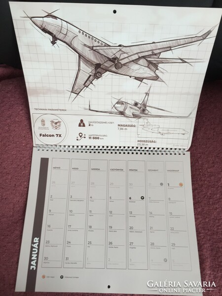 Aviation military wall calendar 2023 - graphic, basic information new - Ministry of National Defense 25x31 cm