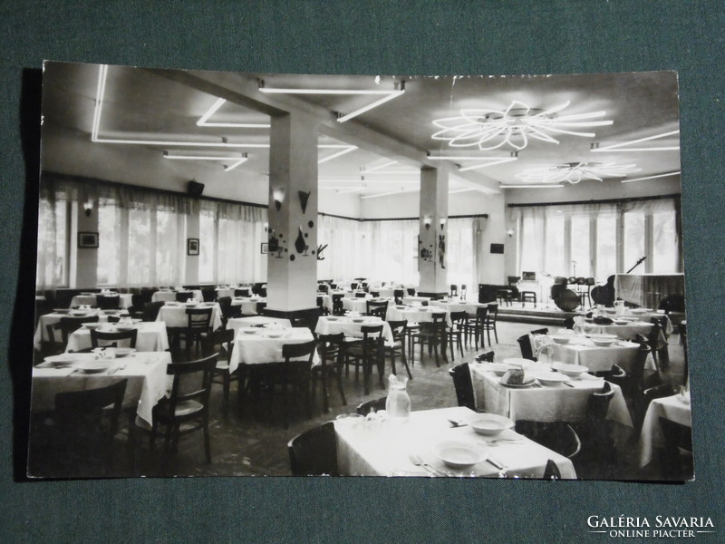 Képeslap, Balatonlelle, Vöröscsillag étterem, belső részlet