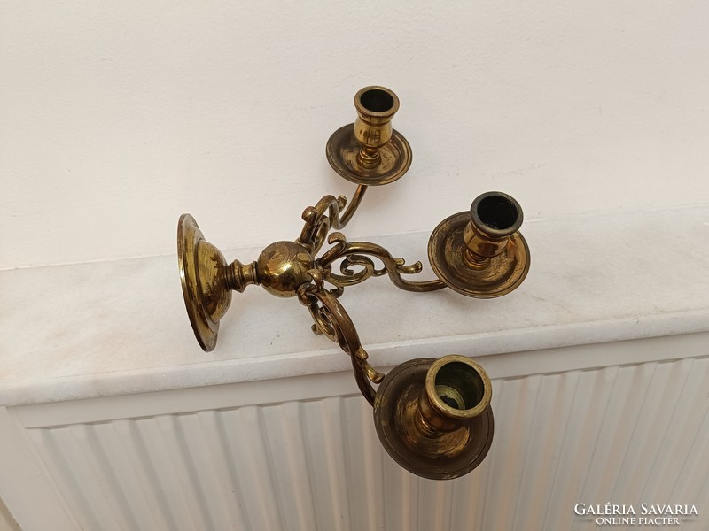 Antique brass copper wall arm 3 candles candle holder wall sconce non electric 218 8404