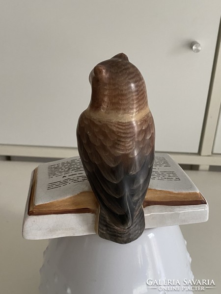 From the owl collection, old owl Bodrogkeresztúr ceramic 12 cm