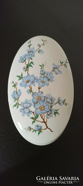 Hollóháza blue peach blossom jewelry holder