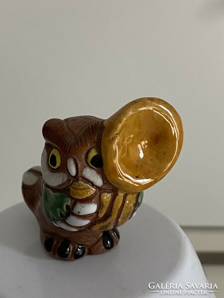 From the owl collection, an old ceramic ornament with an owl figure, decoration 5 cm