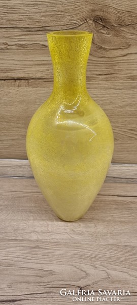 Karcagi yellow veil glass vase