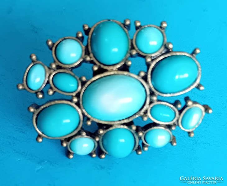 Big head ring with turquoise stones