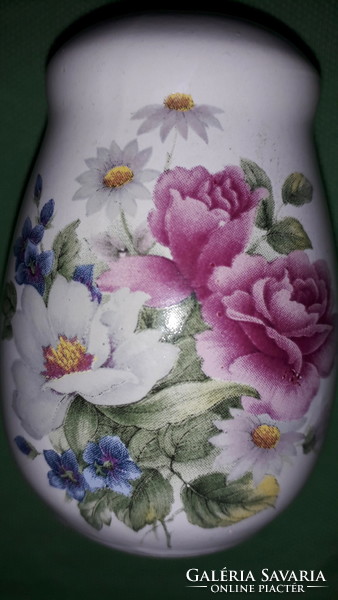 Nagyon szép rózsás virágos porcelán asztali só és borsszóró PÁR 8cm / db EGYBEN a képek szerint