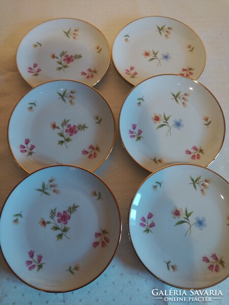 Beautiful 6 small porcelain plates with flowers