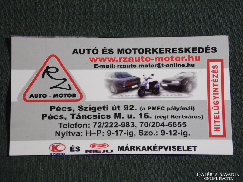 Kártyanaptár, kisebb méret, Szigeti autó motorkereskedés, Pécs, 2008, (6)