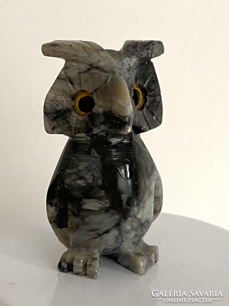 From the owl collection, an old owl figure stone carved ornament decoration 5 cm