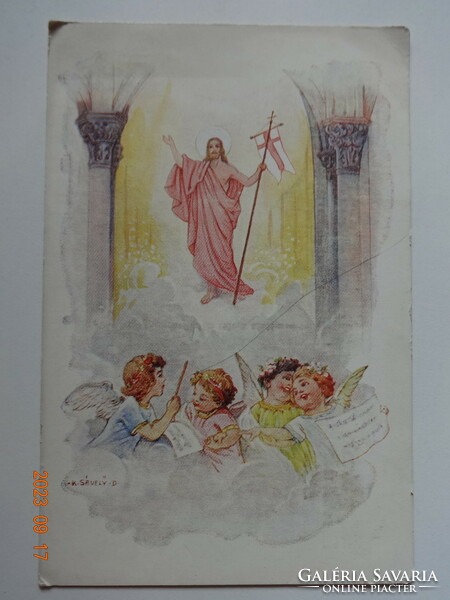 Old Graphic Christmas Greeting Card - Postal Service (Published by Salesian Works)