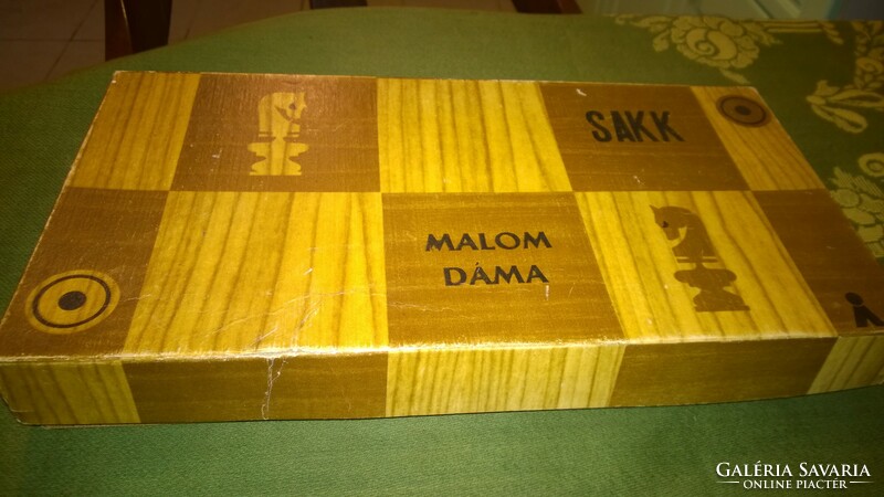 Chess-checkers-mill compl. Board in box, m. 32X32 cm