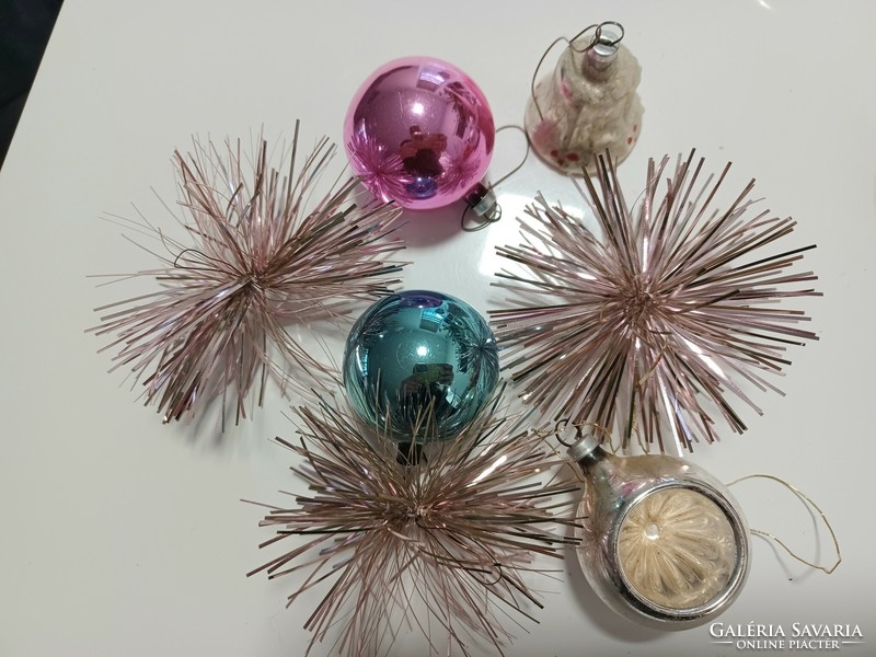 Old Christmas tree decoration - glass and laminate vintage