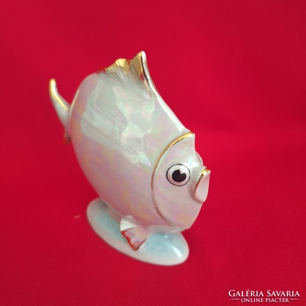 Art deco. Drasche porcelain fish, luster glazed