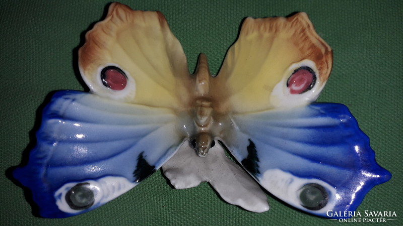 Gyönyörű antik ENS VOLKSTEDT porcelán lepke kék pillangó 10X7 cm a képek szerint