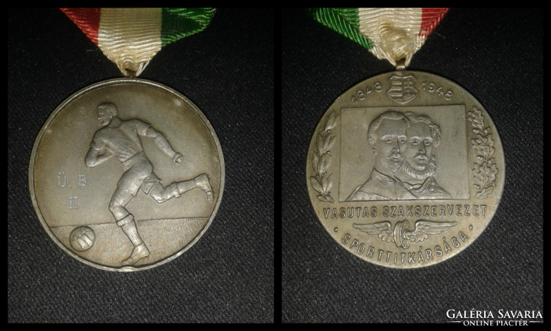 Railway trade union sports secretariat (1848-1948) football medal on ribbon