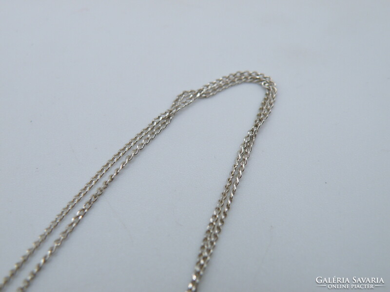 UK00265  Borostyán köves ezüst medál és nyaklánc szett 925