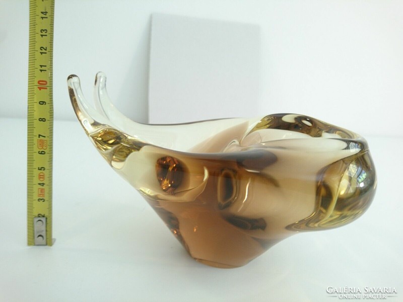 Vintage Czech glass snail ashtray from the 1960s - miroslav klinger design