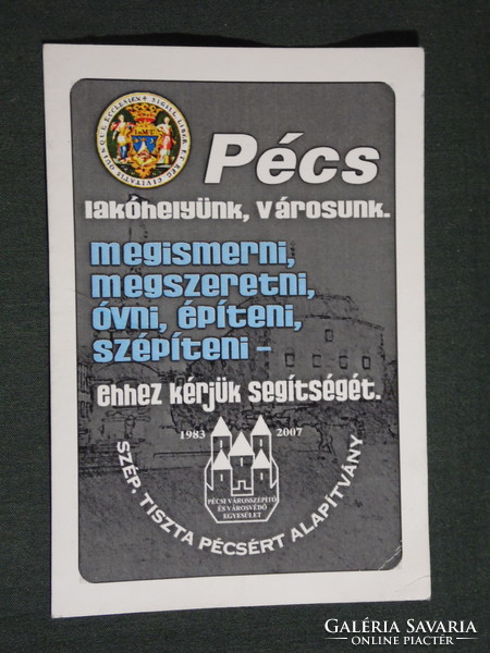 Card calendar, Pécs City Beautification and City Protection Association, 2008, (6)