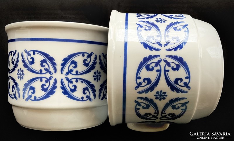 Zsolnay 2 display mugs with blue pattern