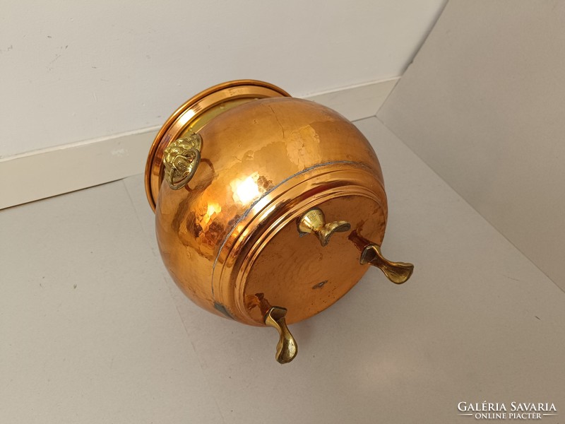 Antique brass and copper caspo lion head tripod 250 8414