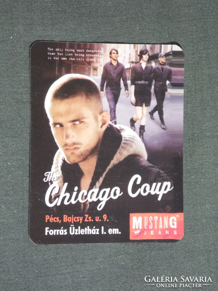 Kártyanaptár,kis méret,The Chicago Coup ruházat divat,Pécs Forrás üzletház,férfi modell, 2008, (6)