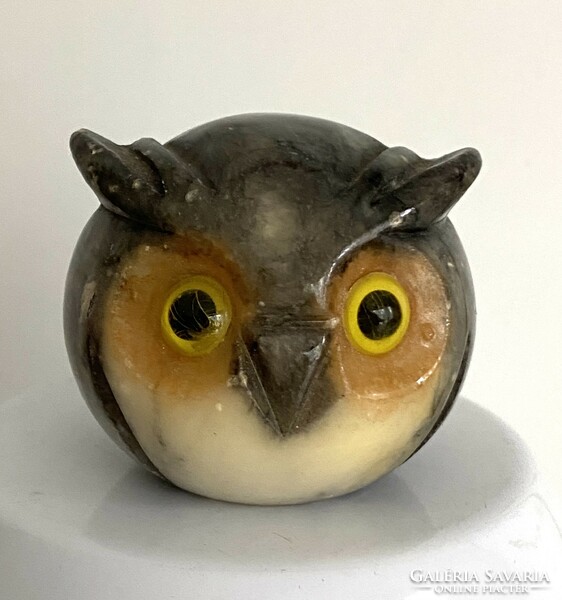 From the owl collection, an old owl figure stone carved ornament decoration 3.5 cm130 grams