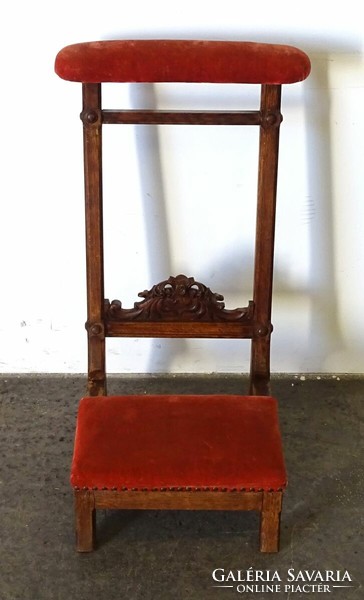 1Q574 antique carved neo-baroque hardwood prayer bench kneeling betschemel