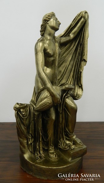 Antik szecessziós bronzírozott gipsz szobor / dísztárgy (sorszámozott)
