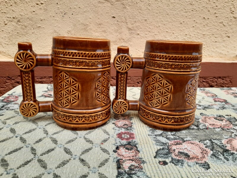 Patterned ceramic jugs