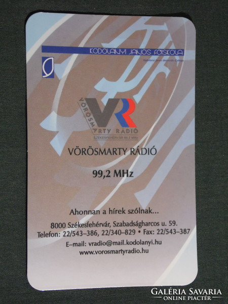 Kártyanaptár, Kodolányi János főiskola, Vörösmarty rádió, Székesfehérvár, 2008, (6)