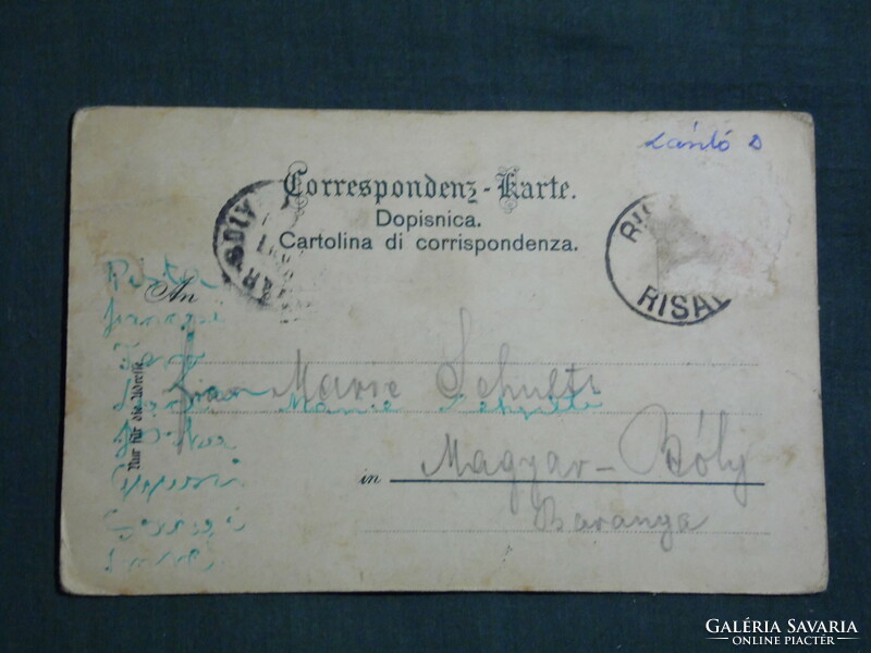 Képeslap, Postcard, Risano. Bocche di Cattaro, Montenegró,látkép,részlet,litho, 1901