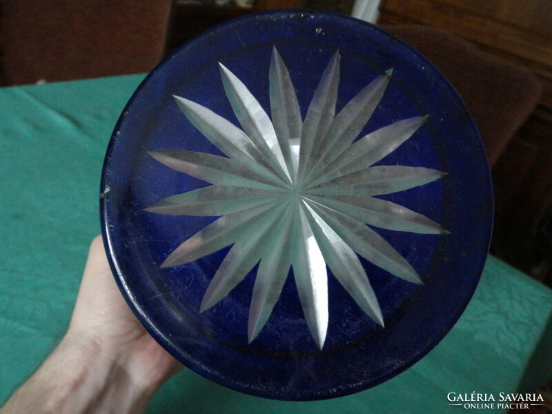 Blue crystal vase