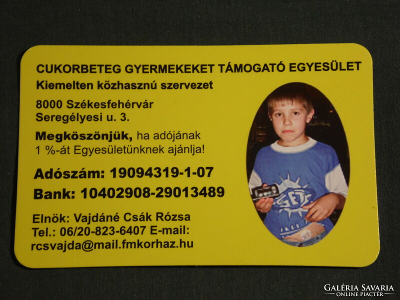 Kártyanaptár, Cukorbeteg gyermekeket támogató egyesület, Székesfehérvár, 2008, (6)