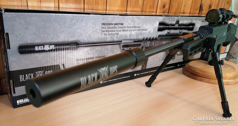 Black Ops Sniper gázrugós 5,5mm  légpuska, 4x32-es távcsővel