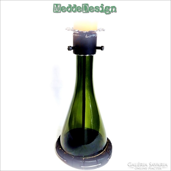 MeddeDesign BlackOut Rustic® Bottle Gyertyatartó