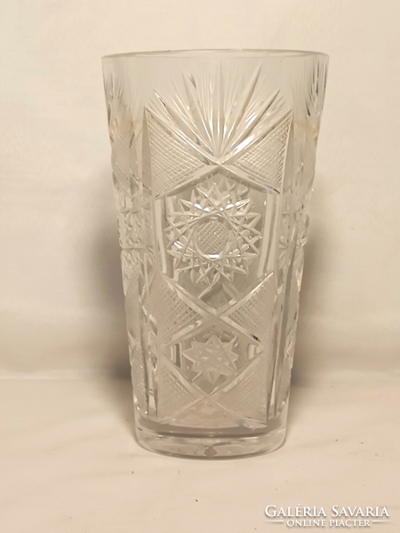 Vastag falú kristály váza
