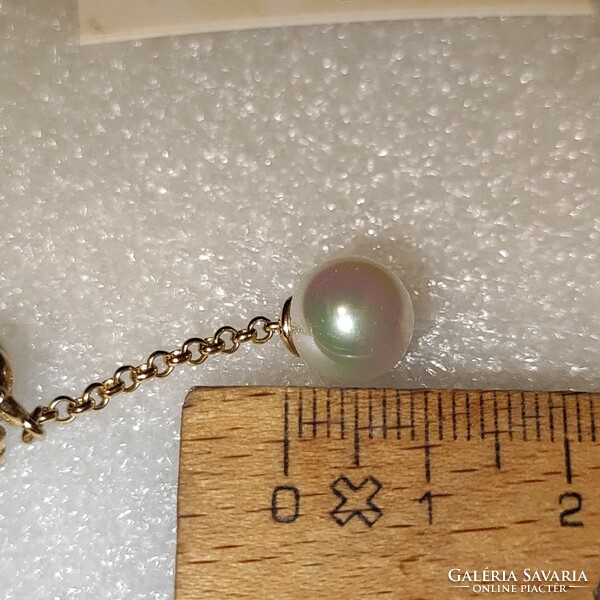Eredeti 1db Majorica gyöngy aranyozott ezüst fülbevaló medálnak gyöngy pótlásnak