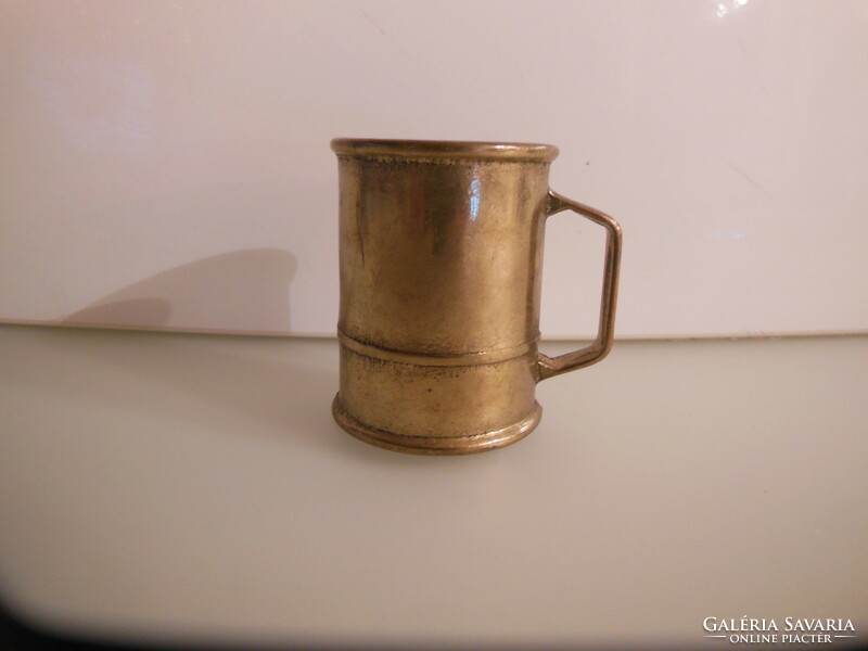 Brandy glass - copper - solid - 13 dkg - 6 x 6 x 4.5 cm - old - German - perfect