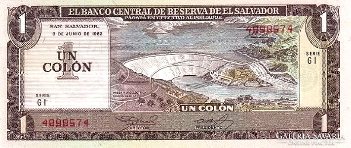 El Salvador 1 colon 1982 oz
