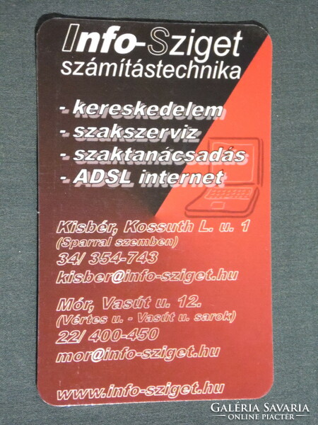 Card calendar, info sziget computer technology shop, service, small wage, Moorish, 2008, (6)