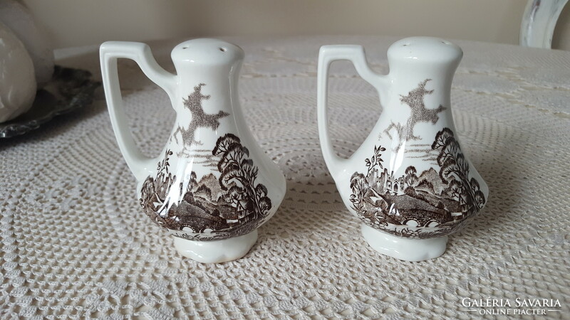 Old meakin romantic English porcelain salt and pepper shaker