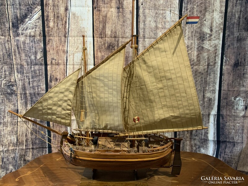 Two-masted sailing fishing boat