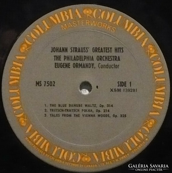 Johann Strauss - Philadelphia Orchestra, Eugene Ormandy - Johann Strauss' Greatest Hits (LP, Comp)