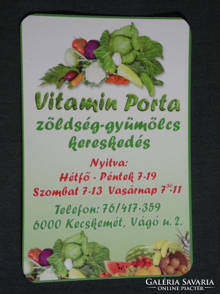 Kártyanaptár, Vitamin porta zöldség gyümölcs üzlet, Kecskemét, 2008, (6)