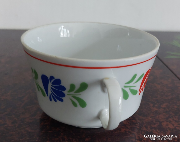 A rare specimen! For replacement! Retro lowland porcelain soup cup with Hungarian folk decor 1 pc