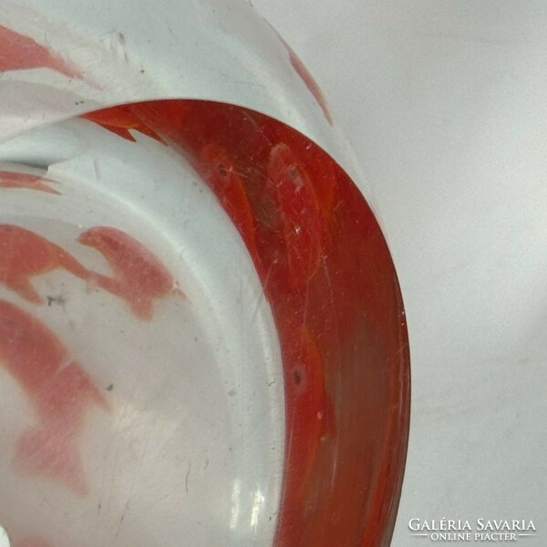 Nagyméretű muranoi ritka halas mid-century üveg váza