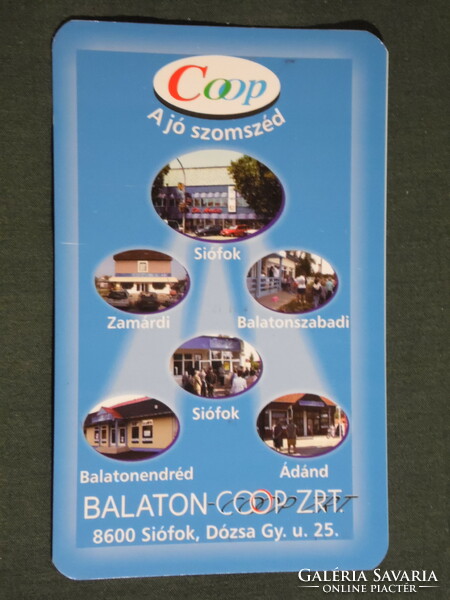 Kártyanaptár, Balaton Coop élelmiszer ABC üzletek, Sió áruház, Siófok, 2008, (6)